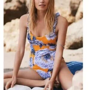 Maeve by Anthropologie Yellow and Blue swimsuit